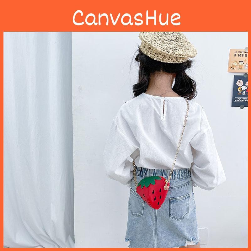 Strawberry Pu Themed Leather Girls Purse Antitheft Shoulder Bag Toddler Gift