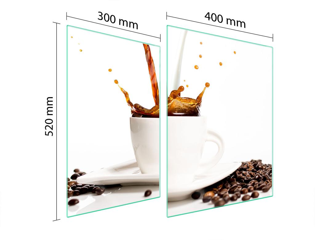 SZKLANA PŁYTA OCHRONNA NA KUCHENKĘ 70x52 KAWA