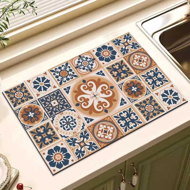 Суперабсорбирующий коврик для сушки посуды, резиновый коврик для сушки посуды, защитный коврик для столешницы, нескользящие коврики для сушки, аксессуары для декора