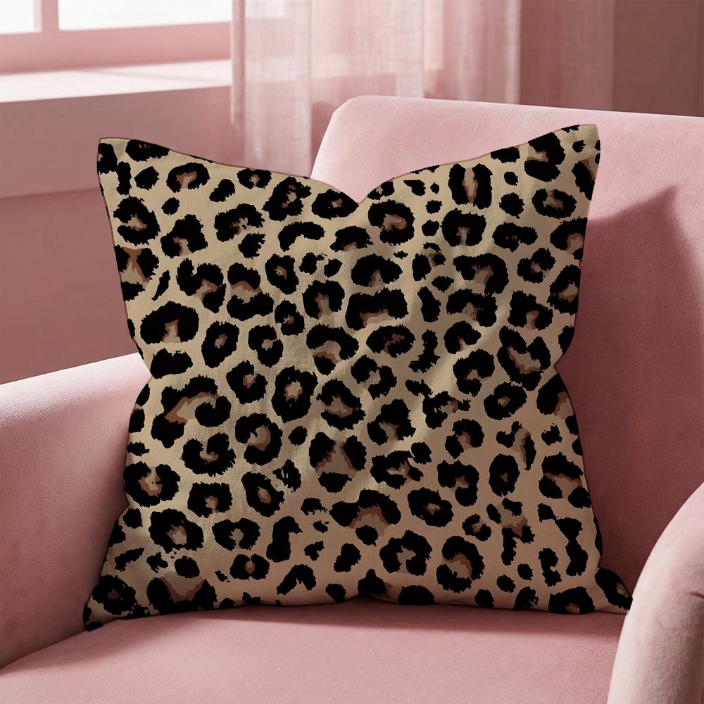 Leopard print pattern Cushion Cover MultiScene Pillow Cover for Home Car Reversible Soft Durable for Daily Use