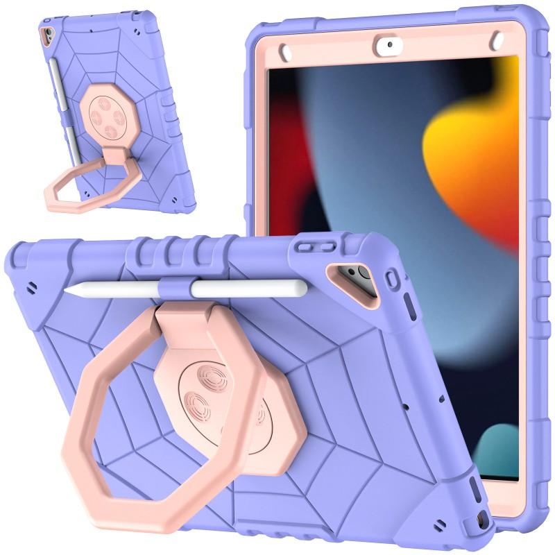 IPad 7/8/9 10.2 Inch Case 2-in-1 Shockproof PC Silicone 360 Rotating Stand Handbag