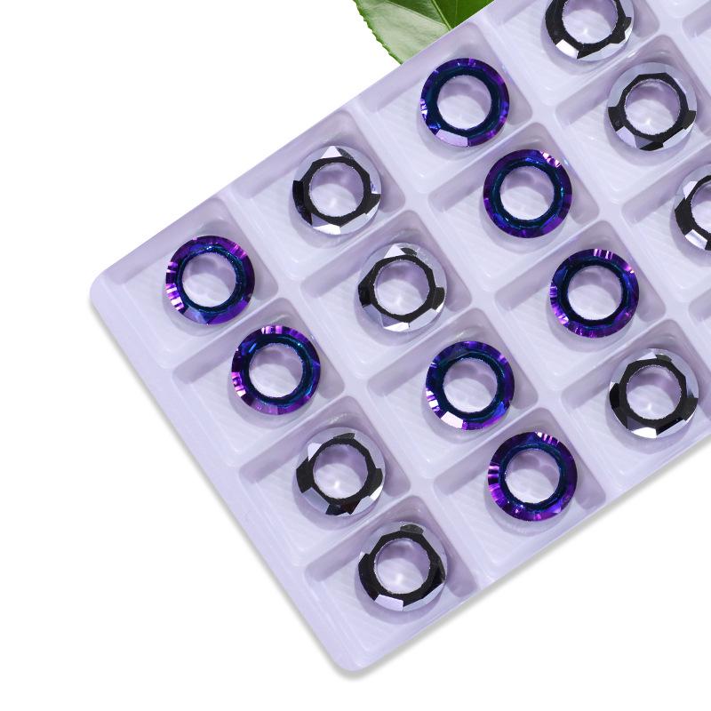 Iridescent Angel Ring Rhinestone Nail Art Glass Pendant Accessory