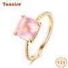 Tancise Classic 925 Sterling Silver 88*8 Pink Quartz Ring Ladies Jewelry Wedding Promise Party Gift