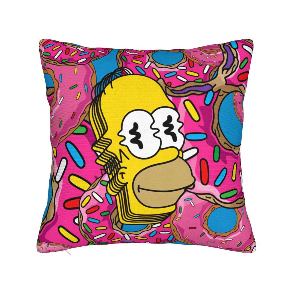 Homer SSimpsons Donut Pattern Pillow Cover Square Cushion Cover Fashion Pillow Case For Living Room Sofa