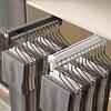 Pull-Out Pants Rack Heavy Duty Aluminum Alloy Space Saving Retractable Wardrobe Closet Top Mount Trousers Organizer Sliding Rod Clothes Storage Hanger