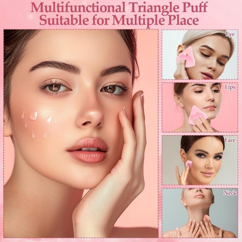 Beauty Egg Set Mini Треугольный пальчиковый пудреница Flocked Рассыпчатая пудра Воздушный кушон Макияж Яйцо Спонж Темпера Макияж Яйцо