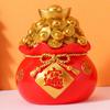 Resin Piggy Bank Money Bag Shape Figurine for Home Decorations 11x13cm