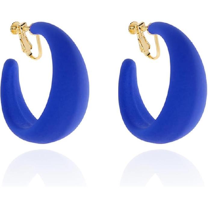 Массивные клипсы-кольца для женщин Съемные Широкие Заметные Серьги Без Прокола Модные Аксессуары 80-х 90-х Винтажные Неоновые Вечеринки Украшения Для Образа