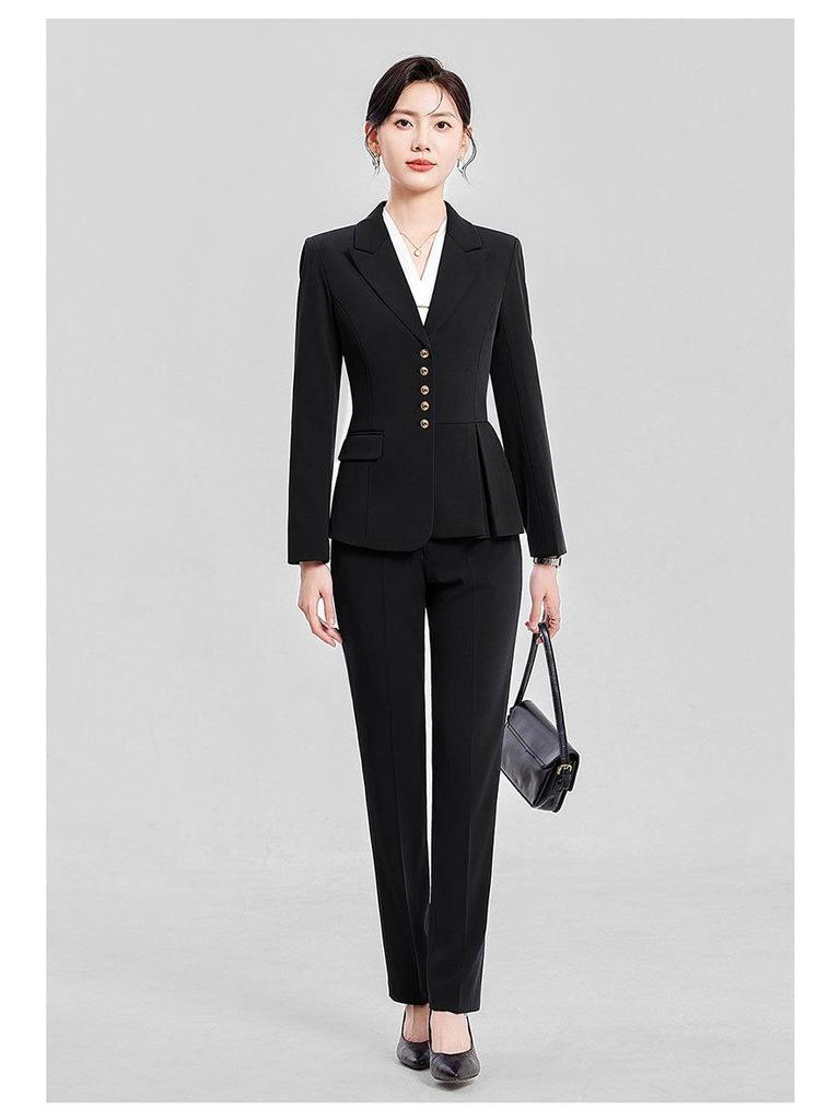 Осенний женский профессиональный костюм в корейском стиле для офисных работников и администраторов ювелирных магазинов
