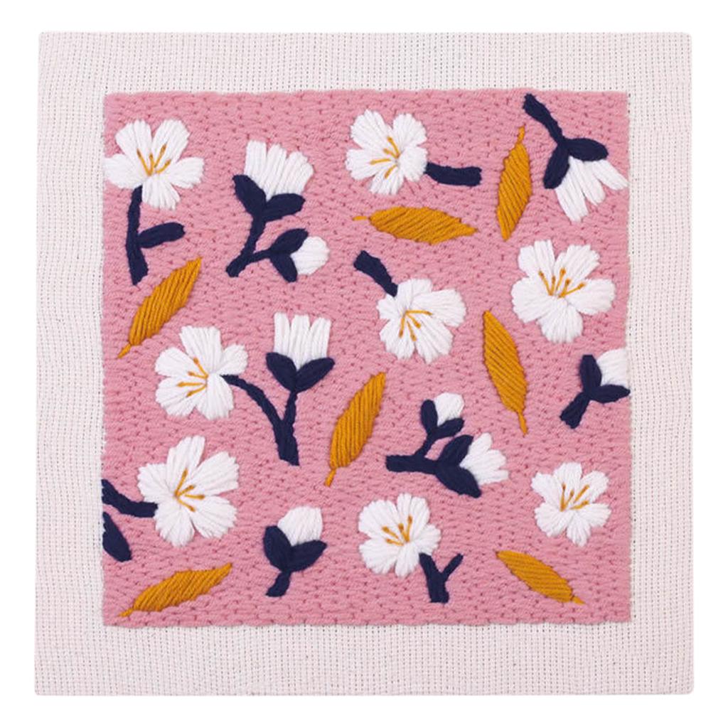 Complete Punch Needle Embroidery Kit DIY Craft Beginner Floral Animal Pattern Yarn Canvas Wall Art