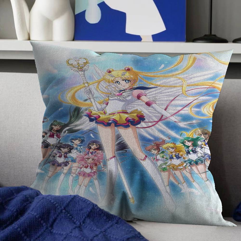 Милые Наволочки S-Sailor M-Moon Мультяшные Декоративные для Дивана Дома Двусторонние Короткий Плюш Милый Чехол для Подушки