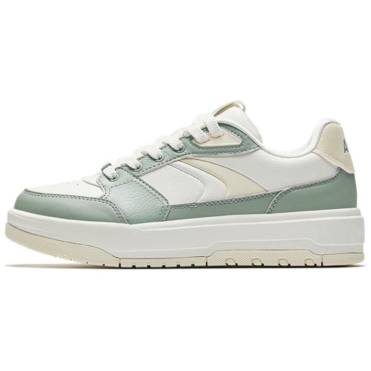 Anta 982 Slip Resistant Cushioning Low top Skateboard Shoes Women's White Green Sneakers 122518060-3