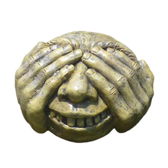 Забавное лицо дерева уличное не слышу не вижу не говорю статуя лица садовый обниматель дерева дворовое искусство украшения для дома стены заборов двери