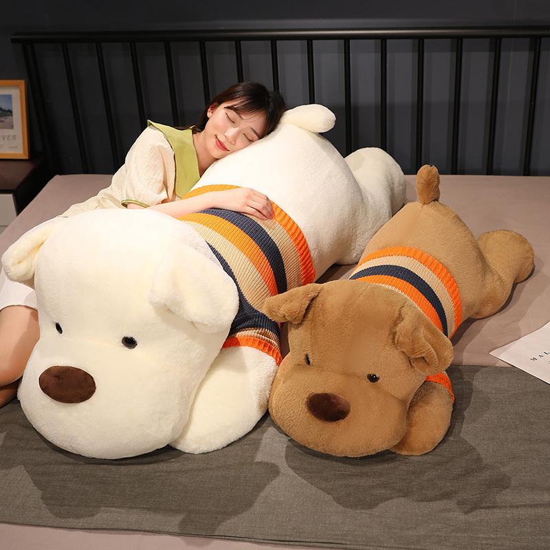 Гигантская 70/100 см лежащая собака в свитере плюшевые игрушки кавайная лежащая хаски подушка мягкие животные куклы мальчики девочки подарок