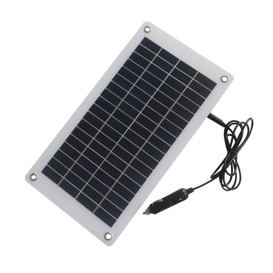 10W 18V/5V Solar Panel Dual USB Direct Current Outdoor Camping Hiking Cycling Power Bank Mobile Phone Emergency Charger Polycrystalline Solar
