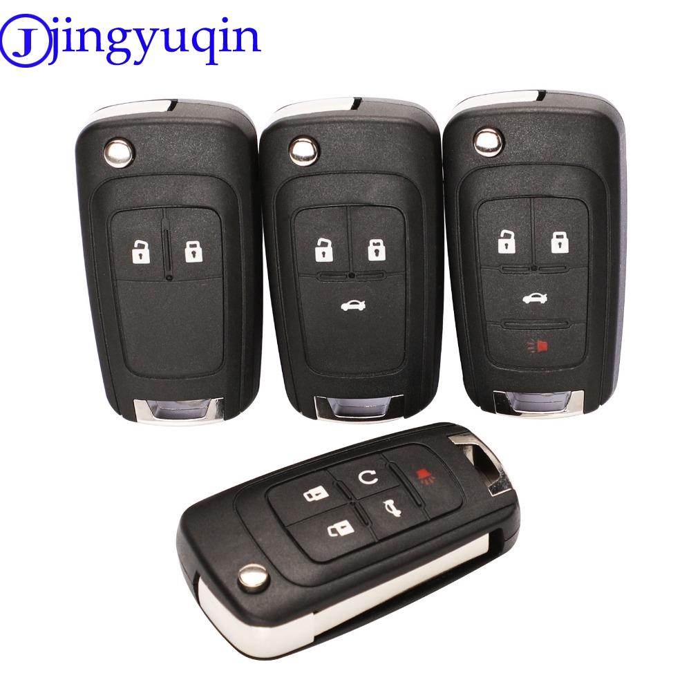 Jingyuqin 20p Flip Folding Remote Car Key Shell For Chevrolet Cruze Epica Lova Camaro Impala 2 3 4 5 Button HU100 Blade