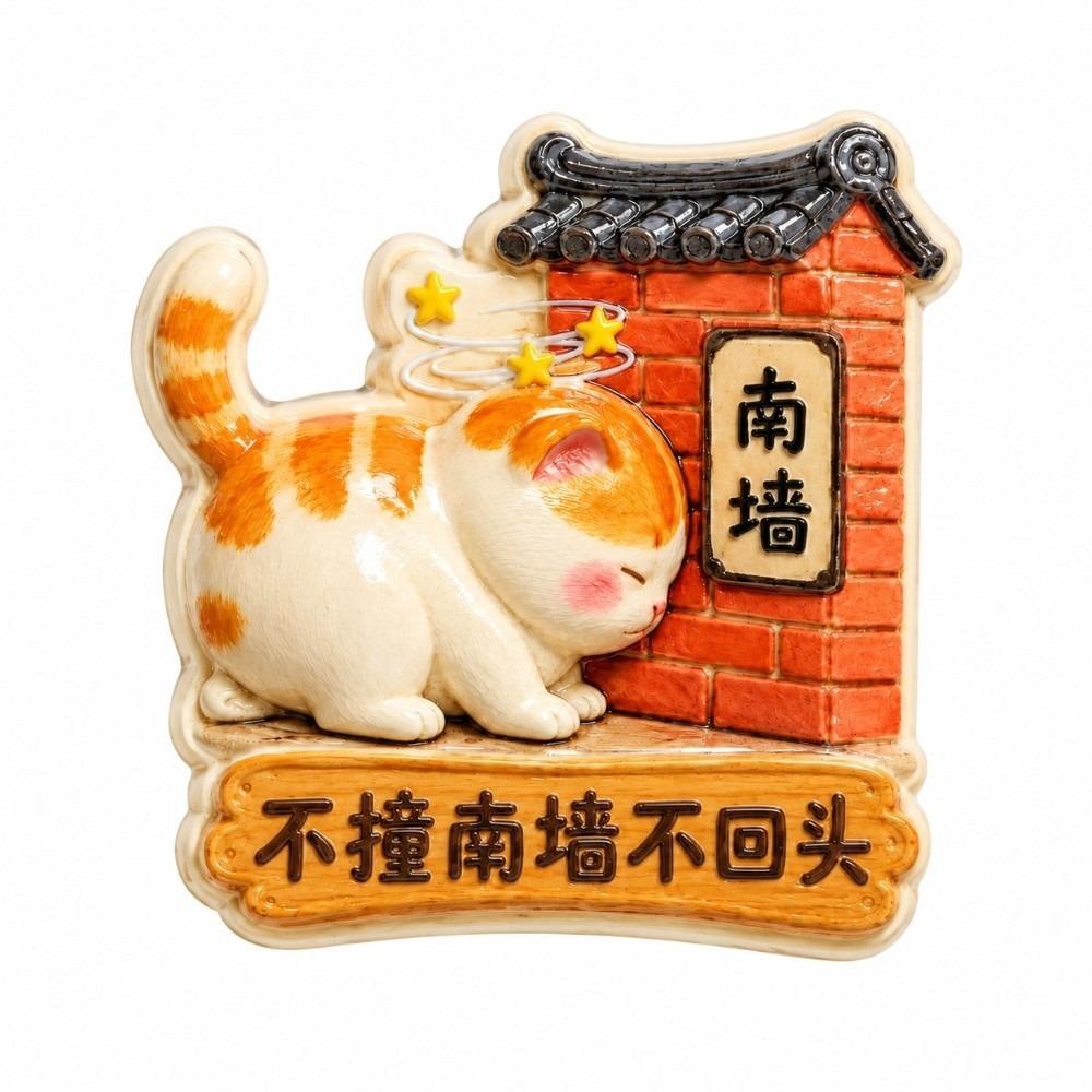 Cute Cat Theme Cat Fridge Magnet Simulation Decorative Fridge Magnet Refrigerator Decoration