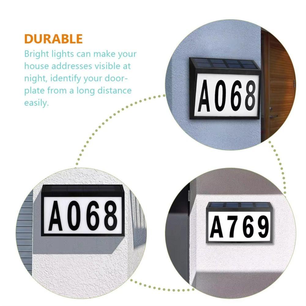Soft Uniform LED Glow Solar LED Address Plaque Light Solar-Powered LED Light Entrance Wall