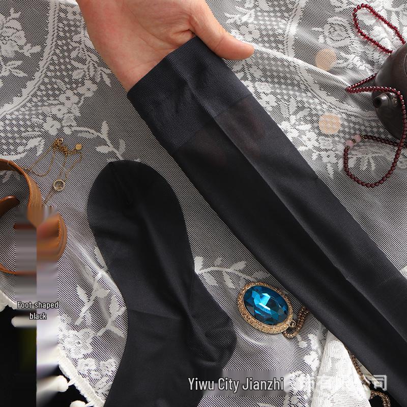 Женские ультратонкие чулки выше колена, которые можно обрезать по размеру, с нескользящей пяткой для красивых ног