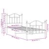 Metal Bed Frame with Headboard and Footboard Black 90 x 200 cm