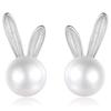 Chic Cute Rabbit Stud Earrings Female Teen Girls Daily Jewelry Delicate Gifts Simulated Pearl Accessories for Women