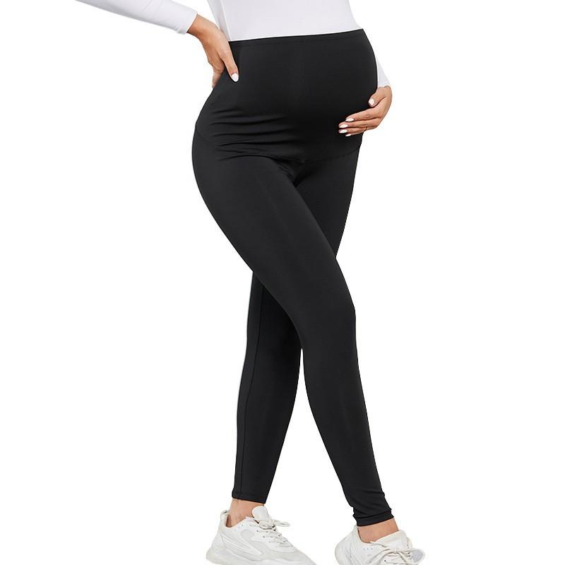 Maternity Yoga Pants High Waist Tummy Support Slim Fit Pregnancy Leggings Daily Wear