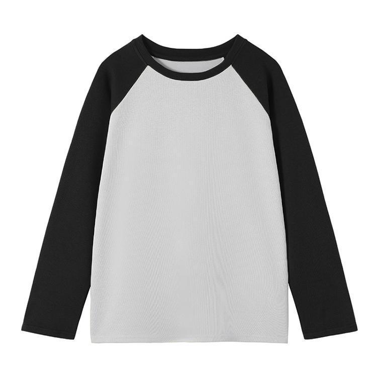 Осень 2025 Лонгслив с рукавом реглан в стиле колор-блок – Свободный лоскутный базовый слой для осени/зимы.