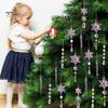 18Pcs Christmas Snowflake Ornaments Hanging Acrylic Crystal Snowflakes Icicle Drop Decorations for Christmas Tree Winter Party Decor