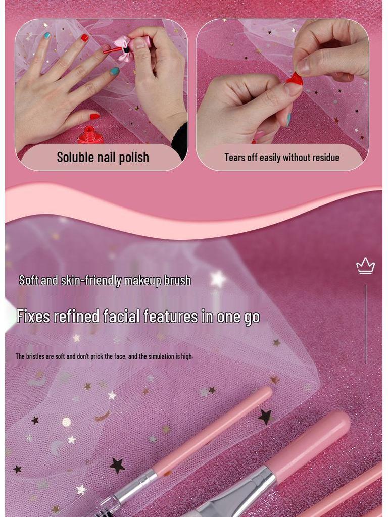 Mermaid Princess Children's Makeup Toy Set: Lipstick & Eyeshadow