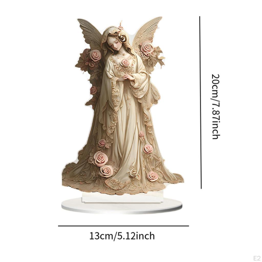 2D Ангел Акриловая Вывеска Декоративная Табличка Искусство Ремесло Настольный Орнамент, Настольное Украшение для Шкафа