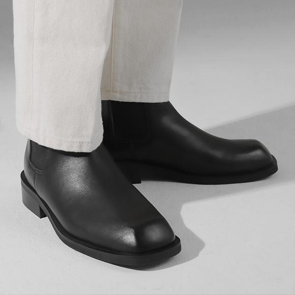 Pascologen MS5203 Мельбурнские ботинки челси с квадратным носком черные-MS5203