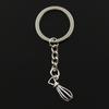 Fashion 30mm Key Ring Metal Key Chain Keychain Jewelry Antique Silver Color Plated Eggbeater Kitchen Cooking 13x10mm Pendant