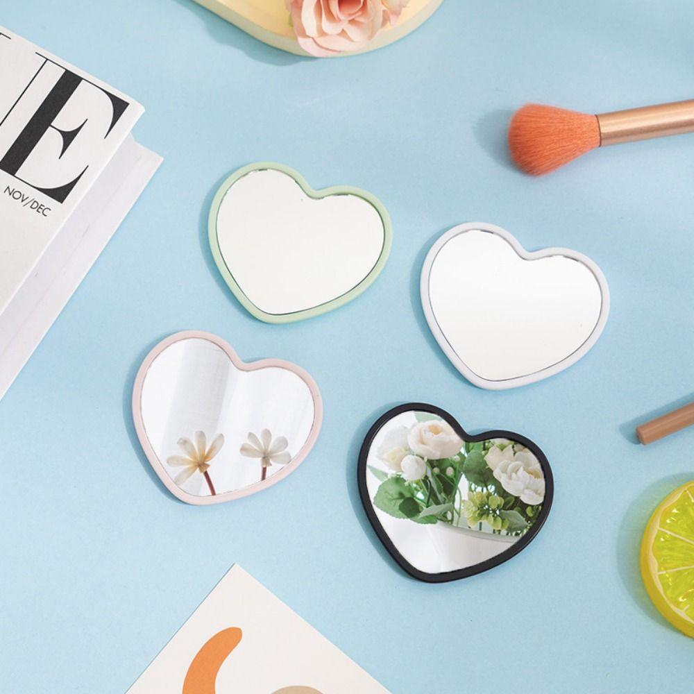 Handheld Handheld Mirror Single-sided Beauty Make-up Mirror Modern Heart-shaped Mirror Girls