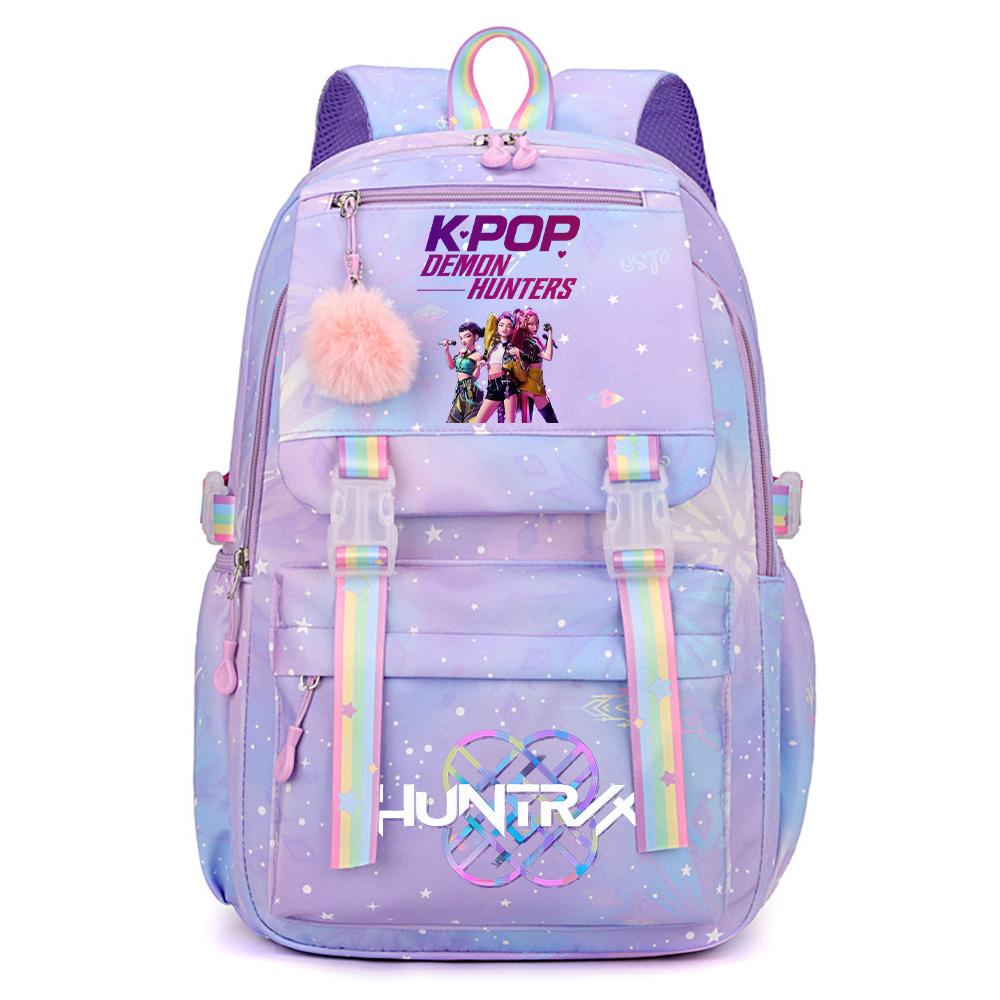 Anime K-Pop Demon Hunters Printed Large Capacity Waterproof Backpack Teenger Student Girl Boy Schoolbag Bookbag Women Waterproof Travel Bag Rucksak