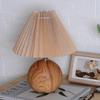 Retro Ceramic Pleated Table Lamp - Mid-Century Style for Bedroom or Wedding Decor