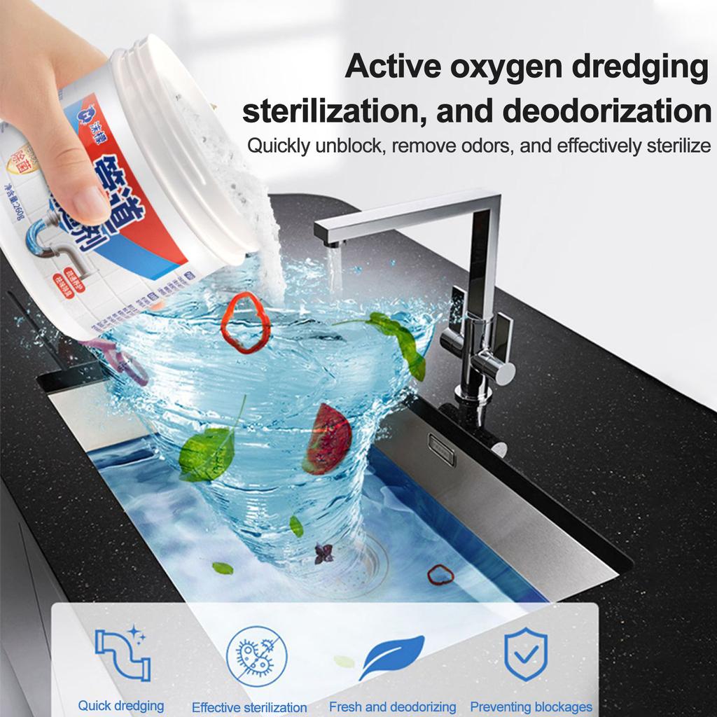 Мощный порошок для разблокировки труб, порошок для разблокировки раковины и вытекания труб, средство для разблокировки труб, инструмент для быстрой очистки труб на кухне и в ванной комнате