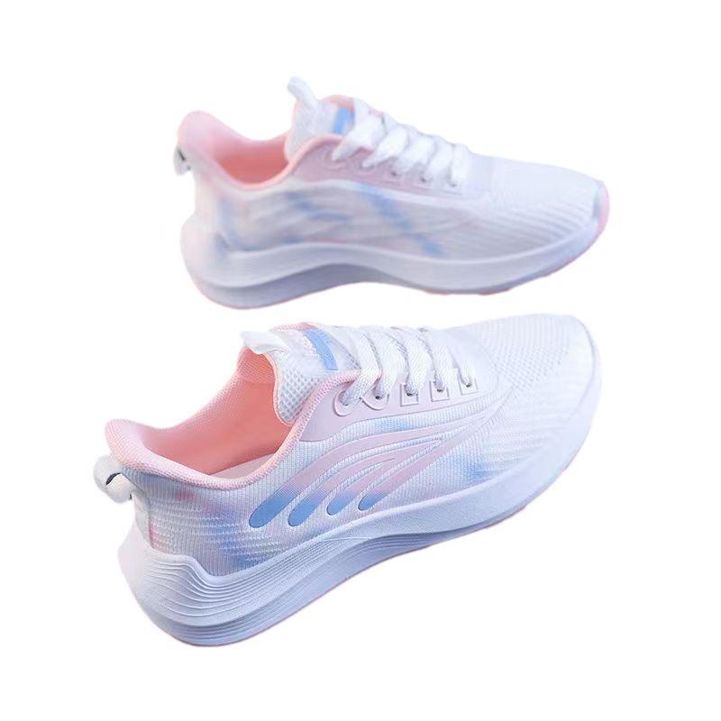 Роскошные 2024 новые женские корейские легкие сетчатые кроссовки для бега и спорта модные тенденции универсальные повседневные кроссовки женские