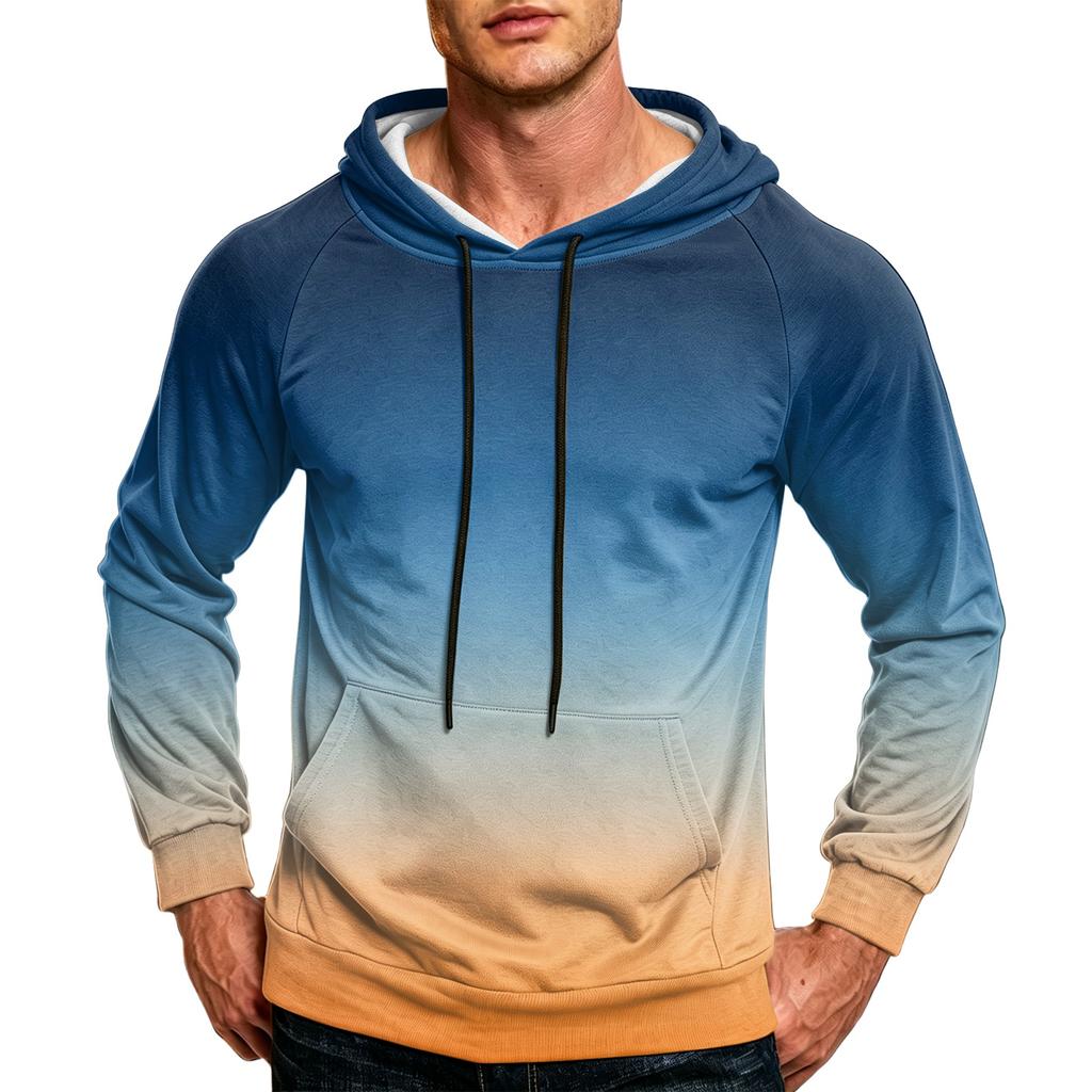 Men's Loose Fit Casual Hoodie with Pocket and Drawstring
