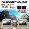 1Set 2pcs 9 Inch Car Headrest Monitor DVD Player +AV Display Remote Controller with Cable Kit Car Pillow LCD Monitor Universa 20*25*5cml