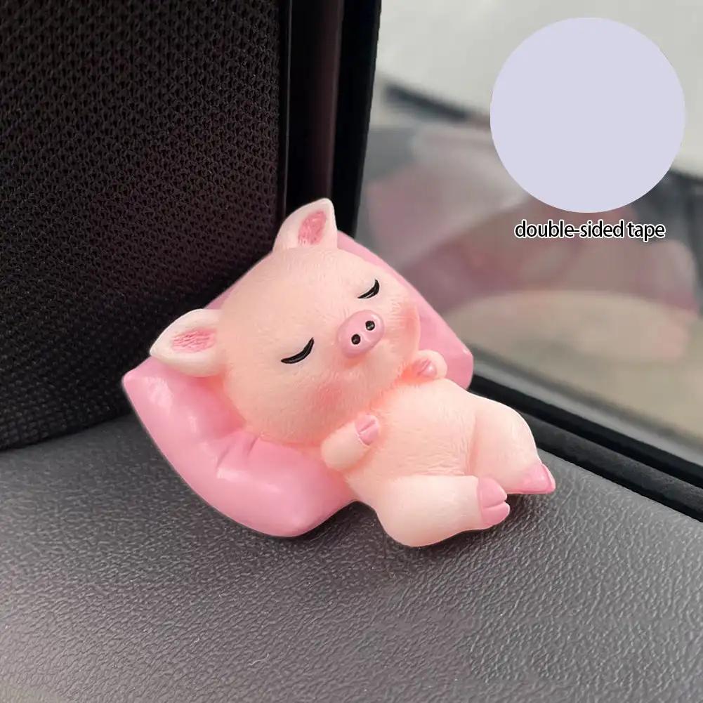 Милые мини-животные украшения для приборной панели автомобиля, украшения для центральной консоли, кукла, аксессуары для интерьера, панда, свинья, кролик