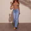 Женские прямые джинсы с высокой талией 2025 Весна Новые тонкие широкие брюки в стиле ретро