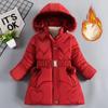 Winter Girls Coat Keep Warm Thicken Kids Jacket Hooded Zipper Fur Collar Princess Outerwear Children's Clothing  4 5 6 8 10 Years