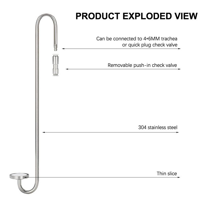 Диффузор CO2 Зеркальный Нержавеющая сталь 304 Редукционный электромагнитный клапан Рефайнер Для роста водных растений Аквариумный рефайнер CO2