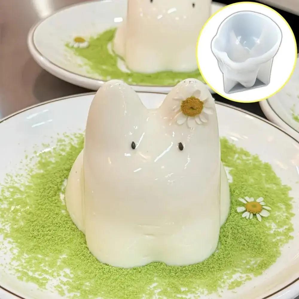 New Portable Milk Pudding Silicone Mold DIY Kitty Custard Mold Lying Dragon Cartoon Jelly Cake Molds