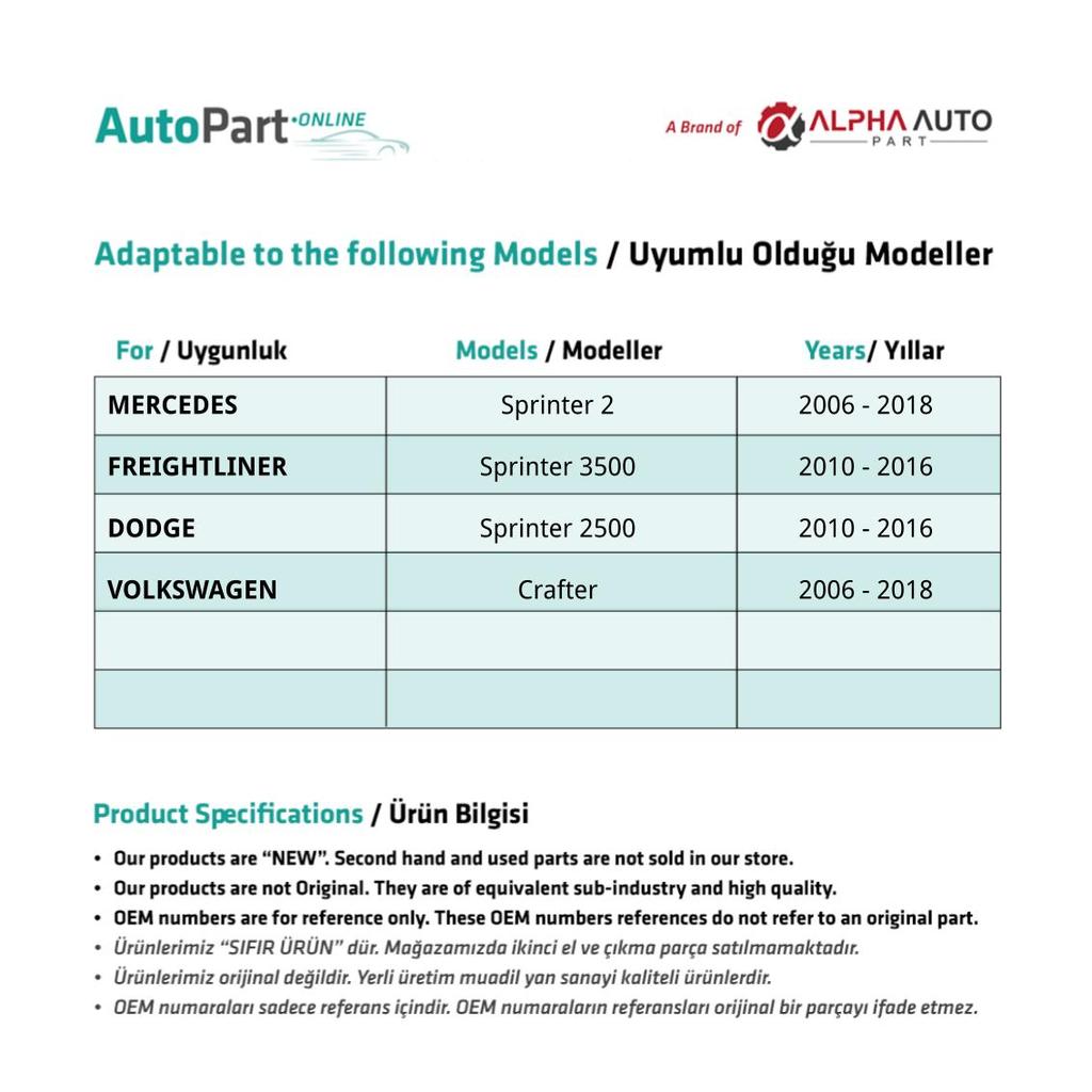 Windscreen Water Sprinkler Nozzle With Hose For VW Crafter and Mercedes Sprinter