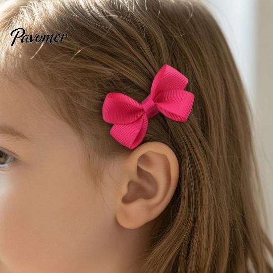 Soft Ribbon Hair Pins for Babies 10Pcs Baby Clips, Bows, Fully Covered Barrette Grosgrain Clip Toddler Bow Clips Girls Infants & Toddlers, No Tugging