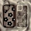 Чехол для телефона с линейным рисунком розы и черного цветка для iPhone 13 14 15 Pro 11 12 16 17 Pro Max Air 16E X XR XS Max 7 8 Plus SE 2022