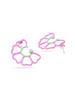 Kicky and Perky 925 Sterling Silver Pink and Green Enamel and Studded with Pearl Floral Stud Earring for Women