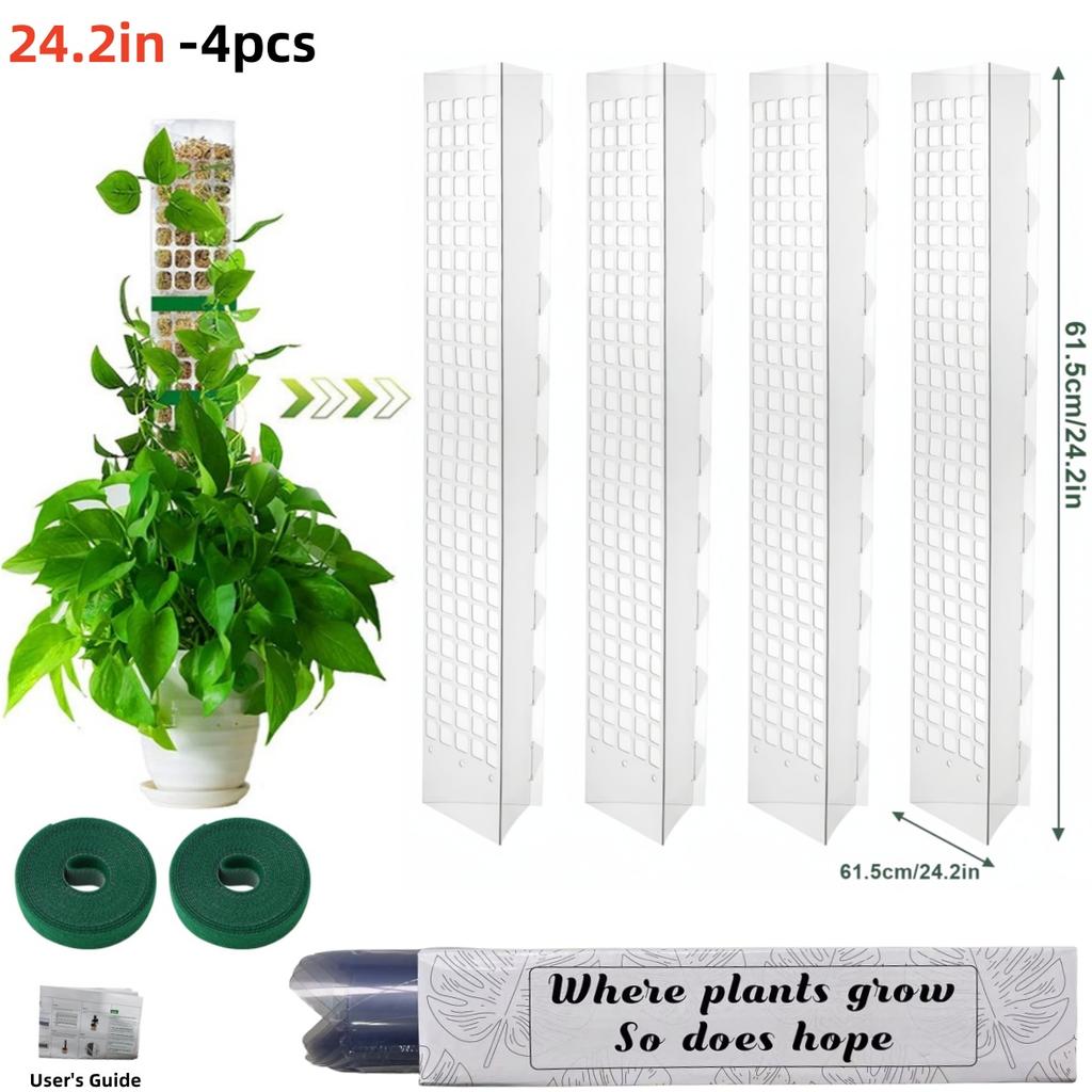 2/4/6Pcs Climbing Plant Water Moss Column Indoor Moss Pole Plants Plastic Pole for Sphagnum Support Potted Plants Sticks Creeper