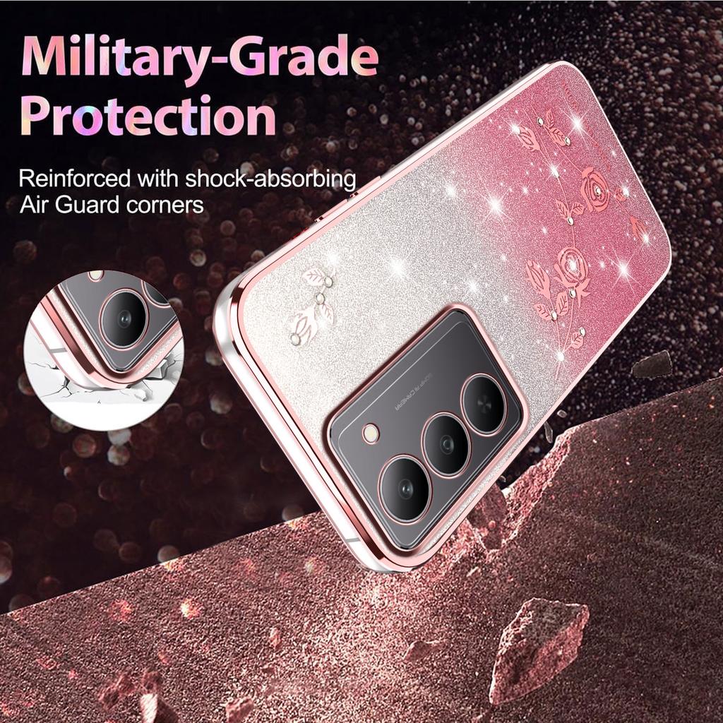 KADEM For Realme 14x 5G Case Flower TPU Flexible Gradient Phone Cover